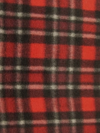 Tejido de forro polar con estampado de tartán / Rojo/Burdeos / Se vende por metros