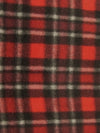Tejido de forro polar con estampado de tartán / Rojo/Negro / Se vende por metros