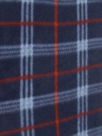 Tejido de forro polar con estampado de tartán / Azul marino/Rojo / Se vende por metros