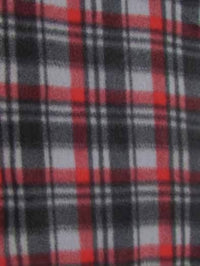 Tejido de forro polar con estampado de tartán / Gris/Rojo / Se vende por metros