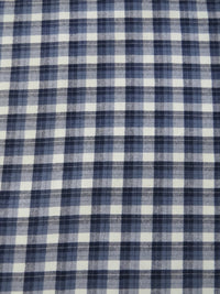 Tejido de franela para uniformes con estampado de tartán / Azul/Blanco