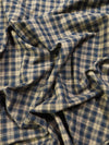 Tartan Plaid Uniform Apparel Flannel Fabric / Khaki/Blue