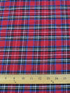 Tartan Plaid Uniform Apparel Flannel Fabric / Red/Multi-Color / Sold By The Yard||color:Red Multi-Color