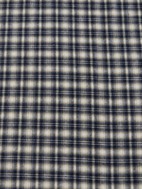 Tejido de franela para uniformes con estampado de tartán / Crema/Azul