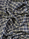 Tartan Plaid Uniform Apparel Flannel Fabric / Cream/Blue