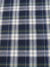 Tejido de franela para uniformes con estampado de tartán / Azul/Verde/Blanco