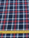 Tartan Plaid Uniform Apparel Flannel Fabric / Navy/Red / Sold By The Yard||color:Navy/Red