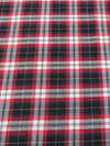 Tartan Plaid Uniform Apparel Flannel Fabric / Black/Red/White