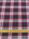 Tartan Plaid Uniform Apparel Flannel Fabric / Black/Red/White||color:Black/Red/White