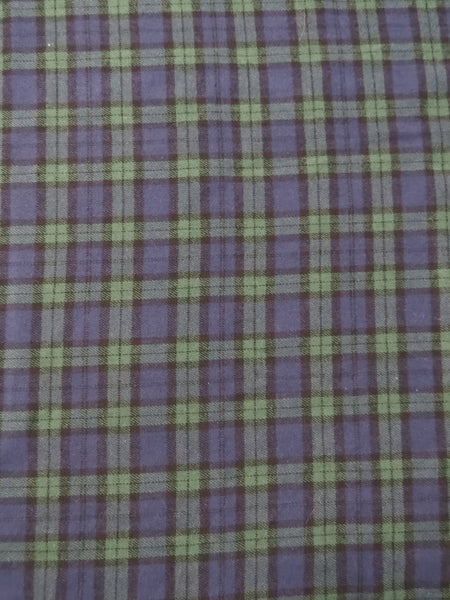 Tartan Plaid Uniform Apparel Flannel Fabric / Green/Purple