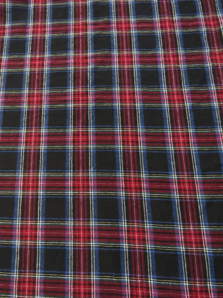 Tejido de franela para uniformes con estampado de tartán / Negro/Rojo