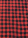 Tartan Plaid Uniform Apparel Flannel Fabric / Buffalo Red/Black / Sold By The Yard