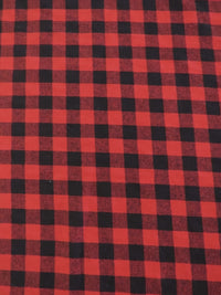 Tartan Plaid Uniform Apparel Flannel Fabric / Buffalo Red/Black / Sold By The Yard