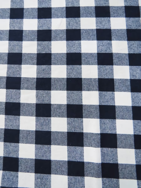 Tejido de franela para uniformes con estampado de tartán / Azul marino Buffalo / Se vende por metros