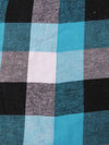 Tartan Plaid Uniform Apparel Flannel Fabric / Multi Turquoise/Black / Sold By The Yard