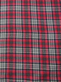 Tejido de franela para uniformes con estampado de tartán / Rojo/Gris