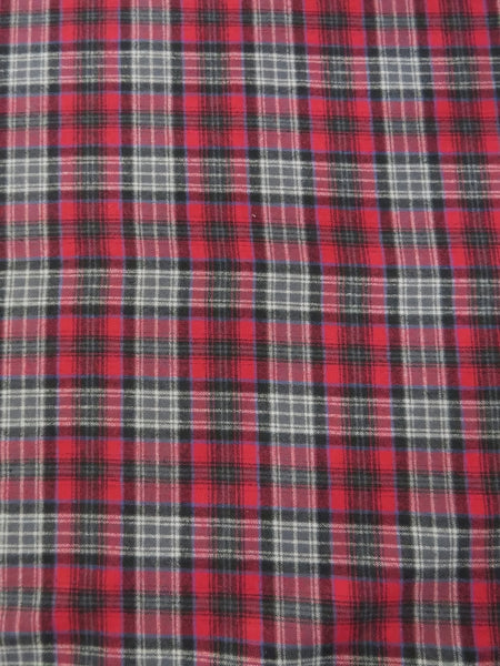 Tejido de franela para uniformes con estampado de tartán / Rojo/Gris