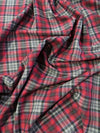 Tartan Plaid Uniform Apparel Flannel Fabric / Red/Gray