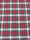 Tartan Plaid Uniform Apparel Flannel Fabric / White/Red