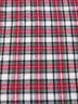 Tartan Plaid Uniform Apparel Flannel Fabric / White/Red