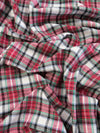 Tartan Plaid Uniform Apparel Flannel Fabric / White/Red
