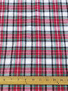 Tartan Plaid Uniform Apparel Flannel Fabric / White/Red||color:White/Red