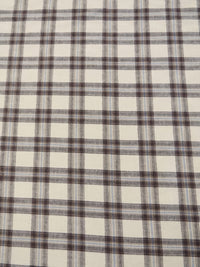 Tartan Plaid Uniform Apparel Flannel Fabric / Brown/Cream / Sold By The Yard