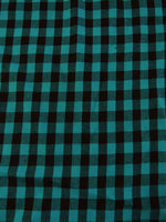 Tela de franela con estampado Buffalo Plaid, turquesa y negro