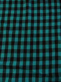Tela de franela con estampado Buffalo Plaid, turquesa y negro