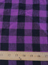 Tartan Plaid Uniform Apparel Flannel Fabric / Buffalo Black/Purple / Sold By The Yard||color:Black/Purple