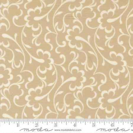Tan Arabesque Wilshire Moonbeam Cotton 44"/45" Fabric Per Yard