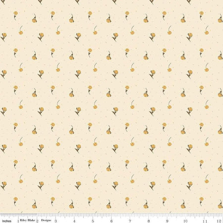 The Awe of Autumn Flower Toss Cream 43"/44" Fabric Per Yard