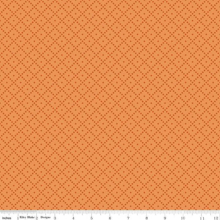 The Awe of Autumn Grid Creamsicle 43"/44" Fabric Per Yard