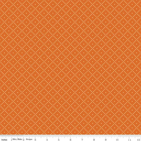 The Awe of Autumn Grid Orange 43"/44" Fabric Per Yard
