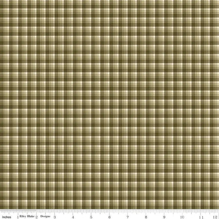 The Awe of Autumn Plaid Green 43"/44" Fabric Per Yard