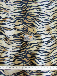 Tejido de felpa de pelo corto con estampado de tigre siberiano / Se vende por metros