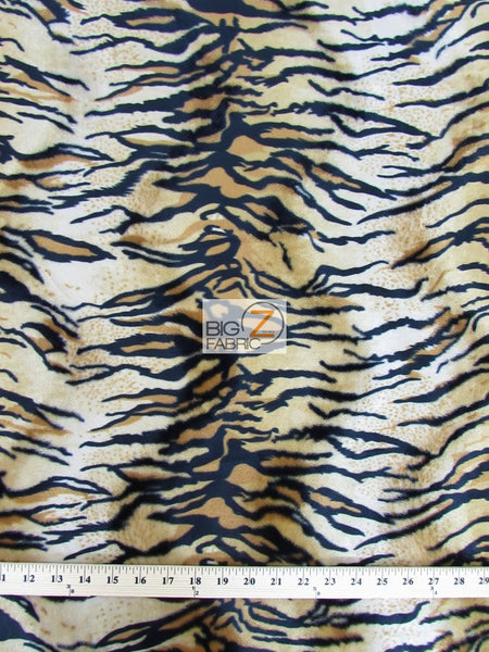Tejido de felpa de pelo corto con estampado de tigre siberiano / Se vende por metros||color: Tigre siberiano