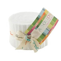 Tiras precortadas «Jelly Roll» de la colección «White Bella Solids» para niños