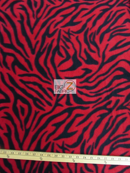 Tejido de felpa rojo con estampado de cebra
