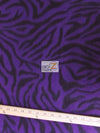 Animal Zebra Print Purple and Black Fleece Fabric