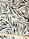 Animal Zebra Print White Fleece Fabric