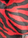 Red/Black Big Stripe Velboa Zebra Animal Short Pile Fabric / Sold By The Yard||color:Red/Black Zebra
