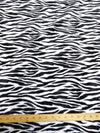 White/Black Small Stripe Velboa Zebra Animal Short Pile Fabric / Sold By The Yard||color:Small Stripe White/Black Zebra