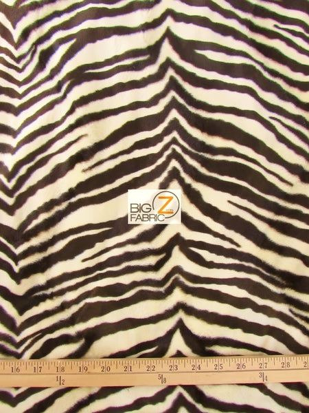 Beige/Brown Medium Stripe Velboa Zebra Animal Short Pile Fabric / Sold By The Yard||color:Beige/Brown Zebra