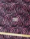 Pink/Black Small Stripe Velboa Zebra Animal Short Pile Fabric / Sold By The Yard||color:Small Stripe Pink/Black Zebra