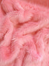 Tela de piel sintética de pelo largo y rizado, color «Pink Lemonade» / Se vende por yardas