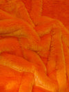 Tinsel Tip Short Shag Faux Fur / Orange Silver / Sold By The Yard||color:Orange/Silver