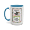 Taza con un bonito diseño acolchado de gatito y flores || color: azul claro