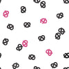 Falling Pretzels on White 100% Cotton Fabric Novelty