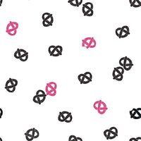 Falling Pretzels on White 100% Cotton Fabric Novelty